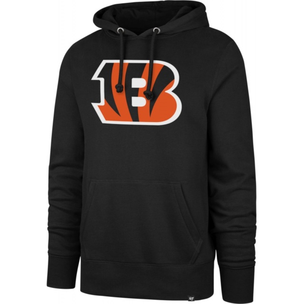 Cincinnati Bengals Hoodie Sweatshirt Black '47 Brand Men's S Unisex Warm Fleece
